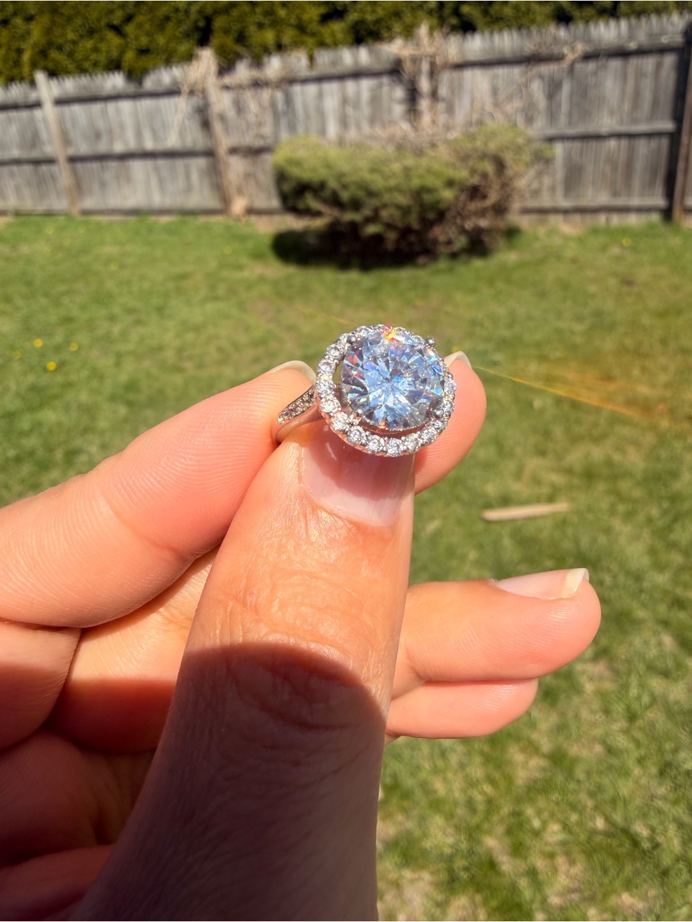 925 Sterling Silver 3.5 Ctw Cz Ring Size 5.